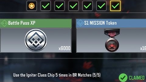 Call of Duty Mobile Use the Igniter Class Chips 5 times in BR Matches Task Complete
