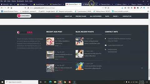 How to show Footer menu in Classiera Classified Ads WordPress theme