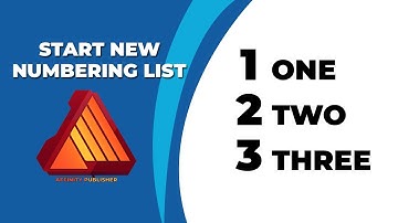 How to start new numbering list in affinity publisher