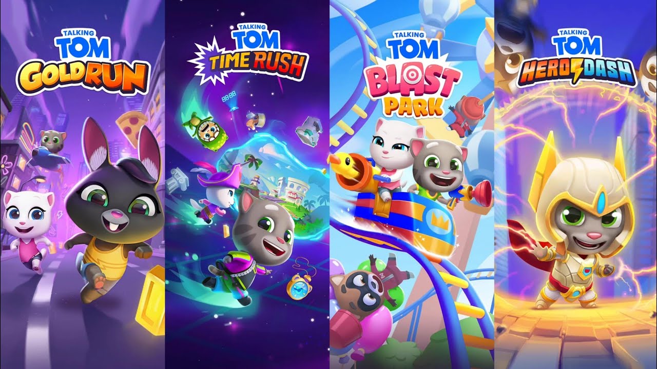Talking Tom Gold Run Vs Talking Tom Time Rush Vs Talking Tom Blast Park Vs Talking Tom Hero Dash