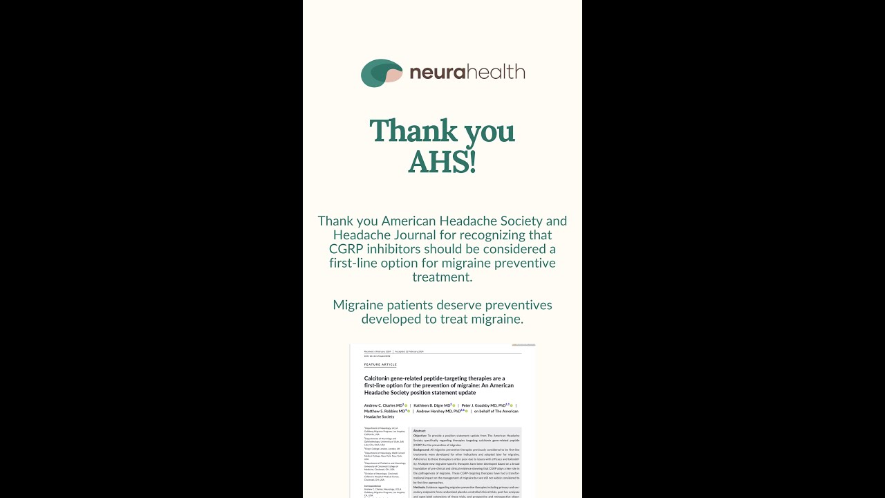 American Headache Society recognizes CGRP inhibitors should be first-line migraine treatment