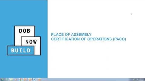 DOB NOW: Build – PA: Request & Print a Place of Assembly Certificate of Operations