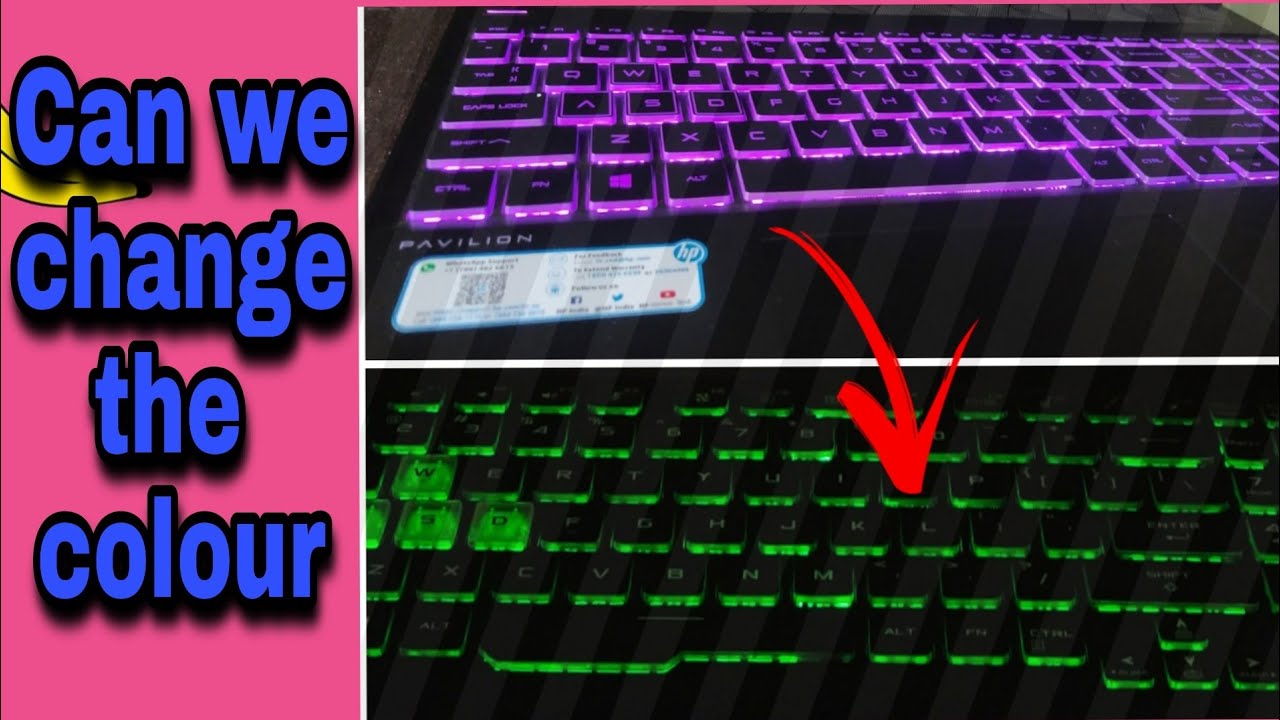 we change the keyboard light colour || how to change hp pavilion keyboard light ||keyboard light - YouTube