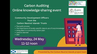Carbon Audit community decarbonisation webinar 240523