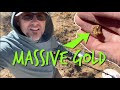 BIG GOLD Nugget in the desert with a borrowed metal detector!