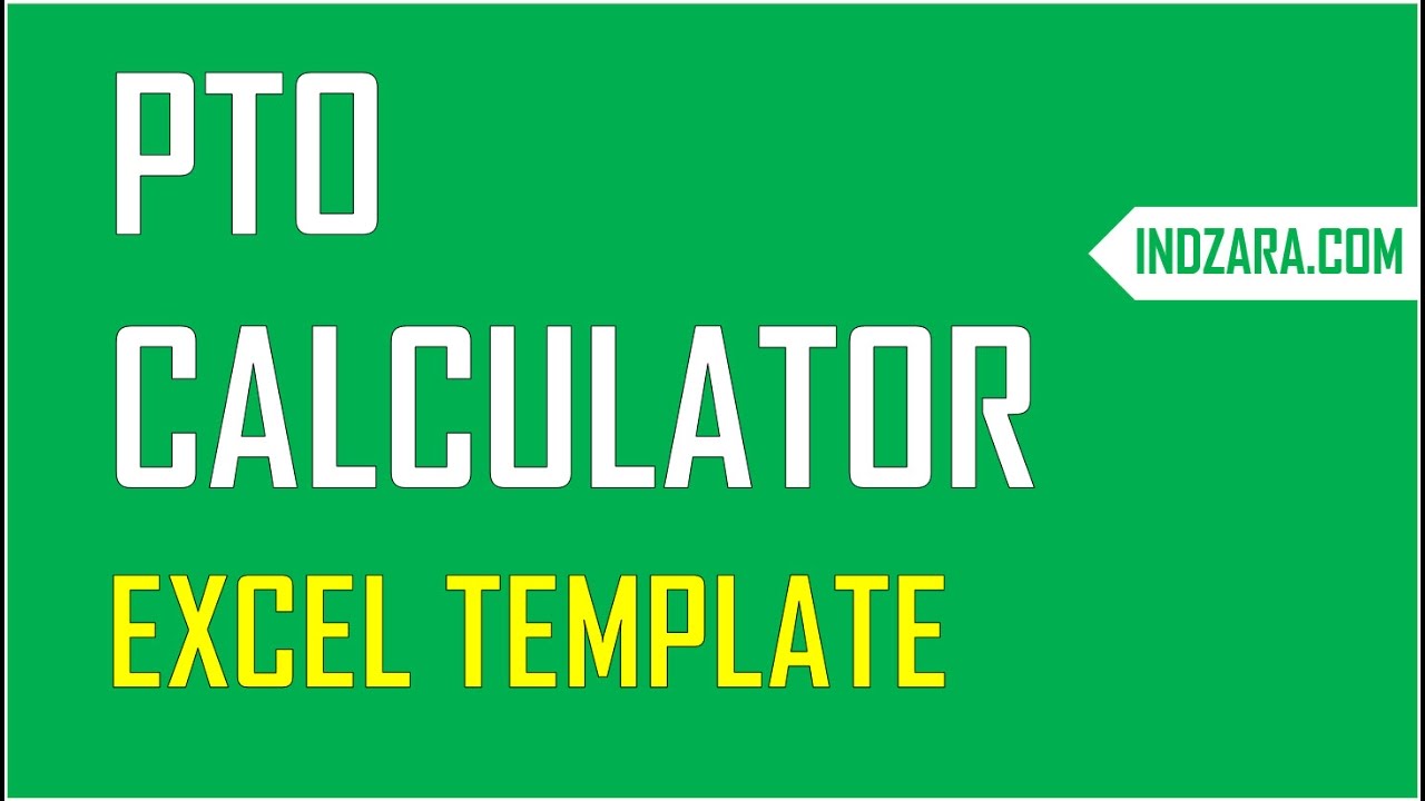 PTO Calculator Excel Template Employee PTO Tracker Vacation Tracker 