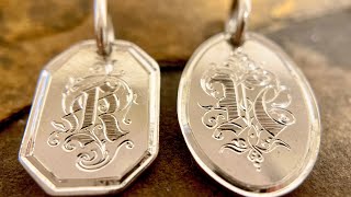 【 K 】 complication old english charm hand engraving Burin チャーム　彫金 彫刻 手彫り