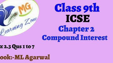 Class 9th ICSE Math Ch 2 Compound Interest Ex 2.3 Qus 1 to 7
