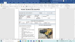 Ficha tecnica de un equipo