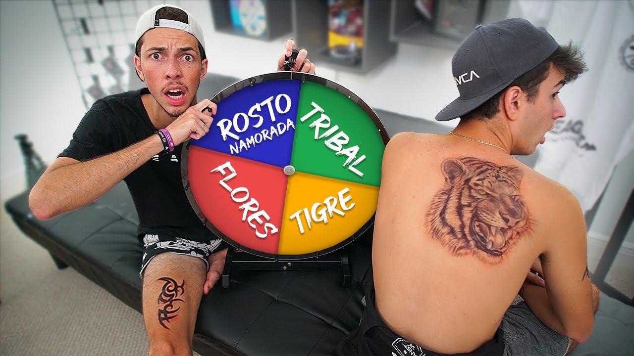 neagley and chase DESAFIO DA ROLETA DA TATUAGEM ( rodou, tatuou! )