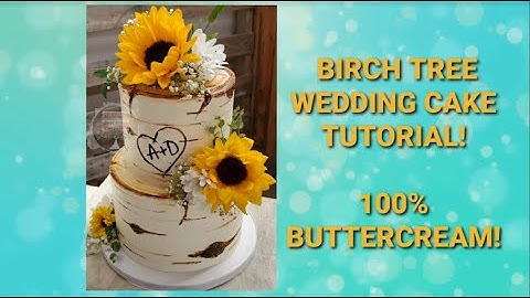 *EASY* Birch Tree Wedding Cake  ***100% BUTTERCREAM!***