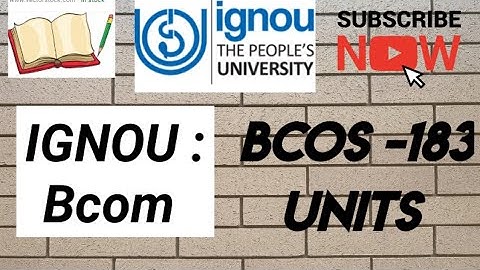 computer applications in business Unit (bcos183) IGNOU study (2023) hindi class