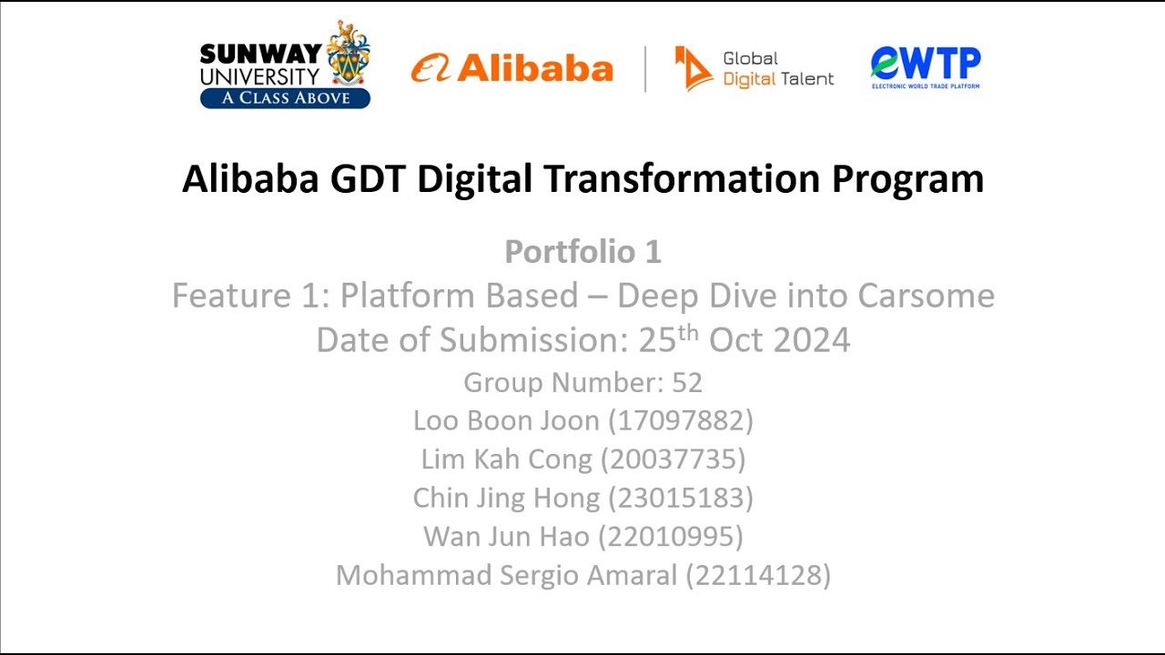 DECN2014 - Platform-Based Business (Carsome) | Sunway University