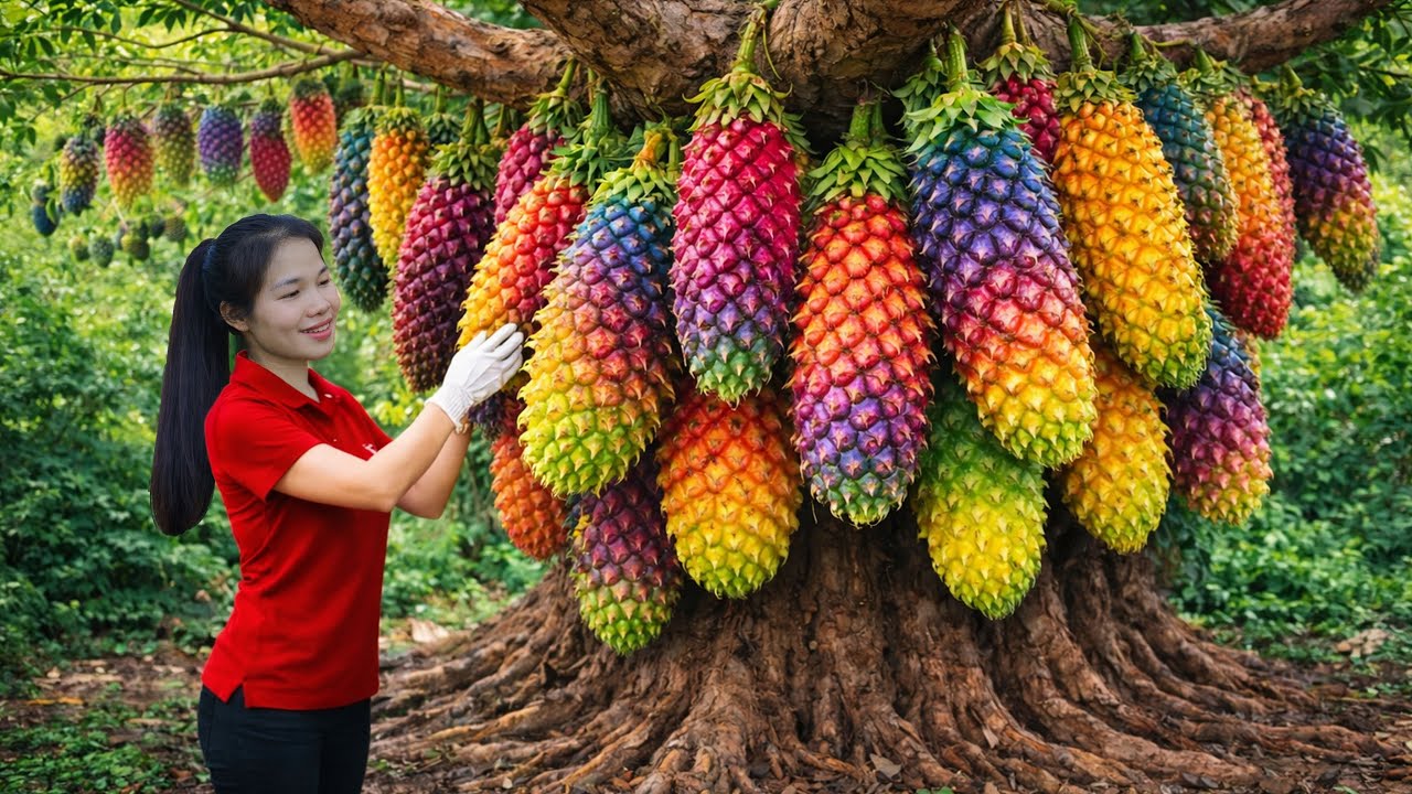 Harvesting Many Giant Casuarina Fruits & Selling at the Rural Market | Simple Rural Girl Life