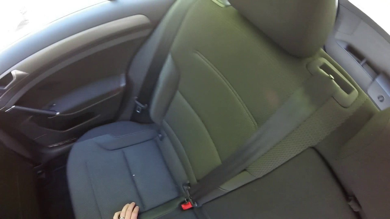 How To Fold Down Rear Seats On A 17 Vw Golf Sportwagen Youtube
