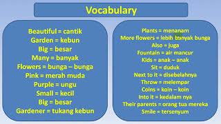 Belajar Membaca dan Menerjemahkan Teks Bahasa Inggris Judul Beautiful Garden