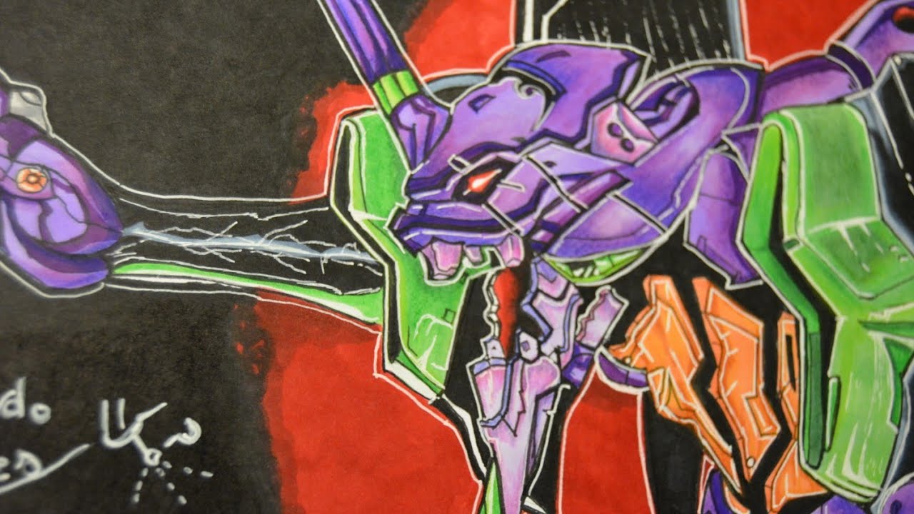 Drawing Evangelion Eva 01 //Docktip - YouTube