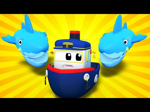 super-truck---sharks-attack:-quick-super-boat!---car-city---truck-cartoons-for-kids