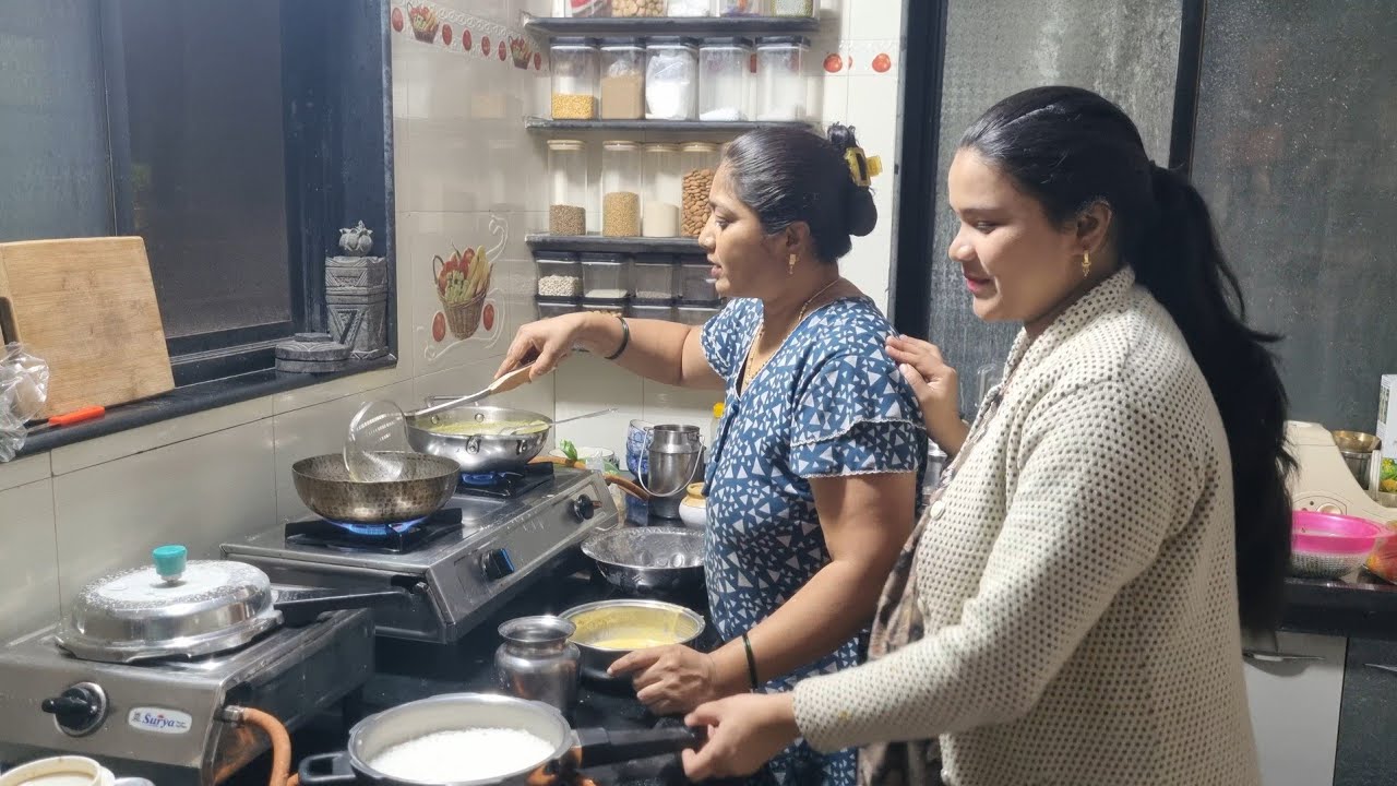 आईने  माझ्यासाठी काय पाठवलं..😍 पूजासाठी बनवले खास गुलाब जामुन😋एवढा भाजीपाला कोणी आणला..😃