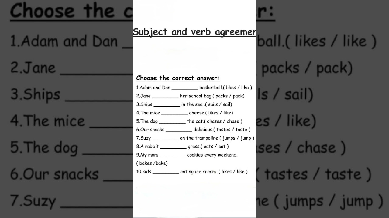 Choose Correct Verb | Subject Verb Agreement 