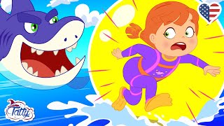 A Day on the Beach: Tatty and Misifu’s Shark Encounter  Cartoons for Kids