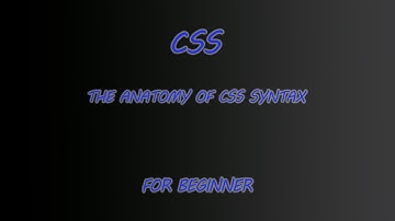 The Anatomy of CSS Syntax