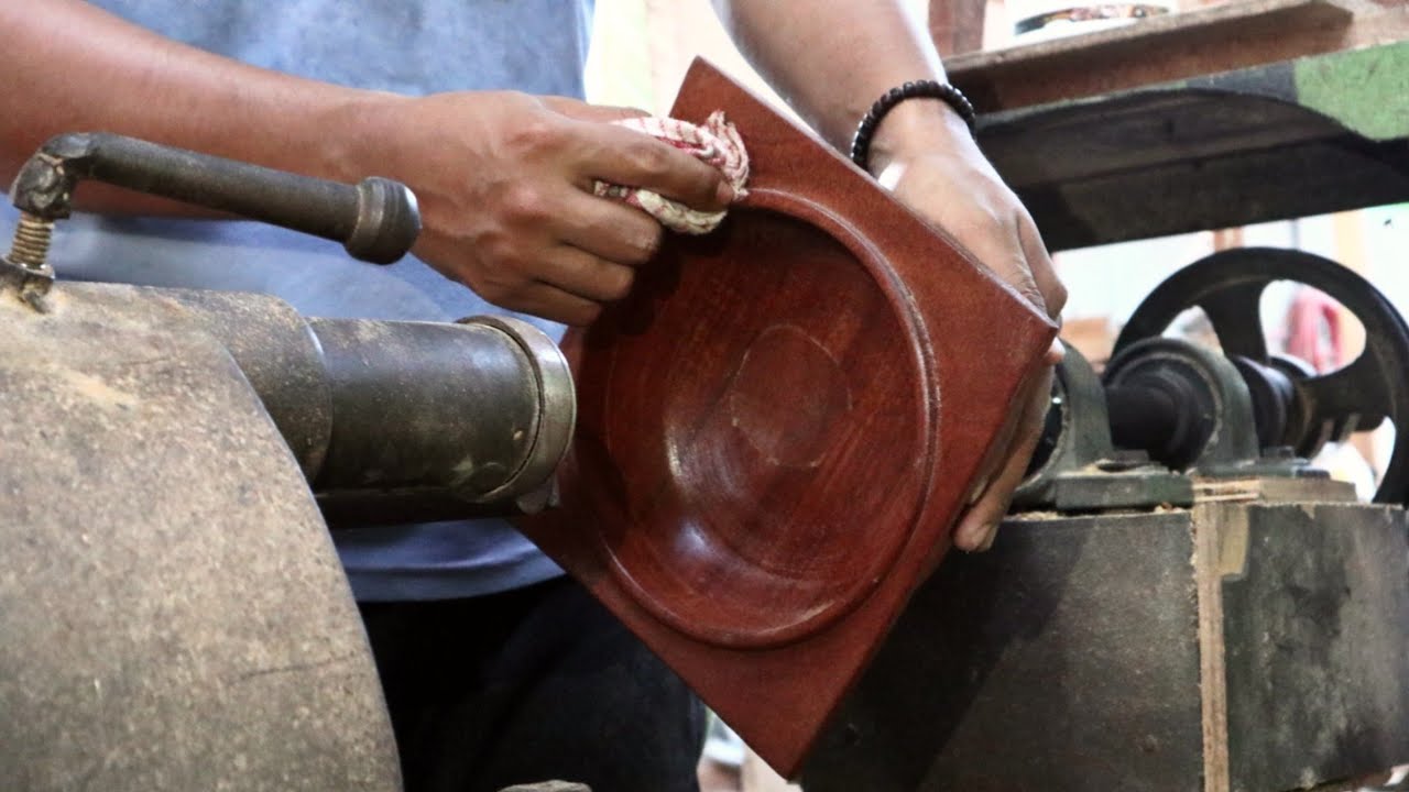Menakjubkan! Proses Membuat Mangkuk Persegi Dari Kayu! 