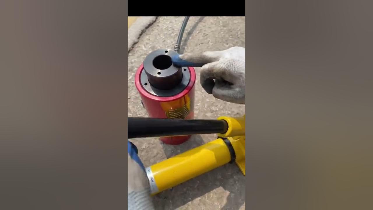 Manual Hydraulic pancake hollow jack,how to operate pancake jacks YouTube