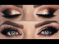 Chocolate Gold Glam Cat Eye Makeup