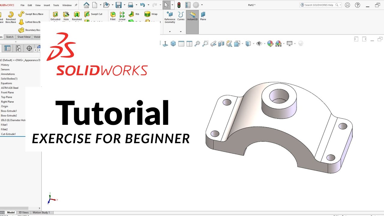 Solidworks Tutorial exercise beginner ep.3 - YouTube