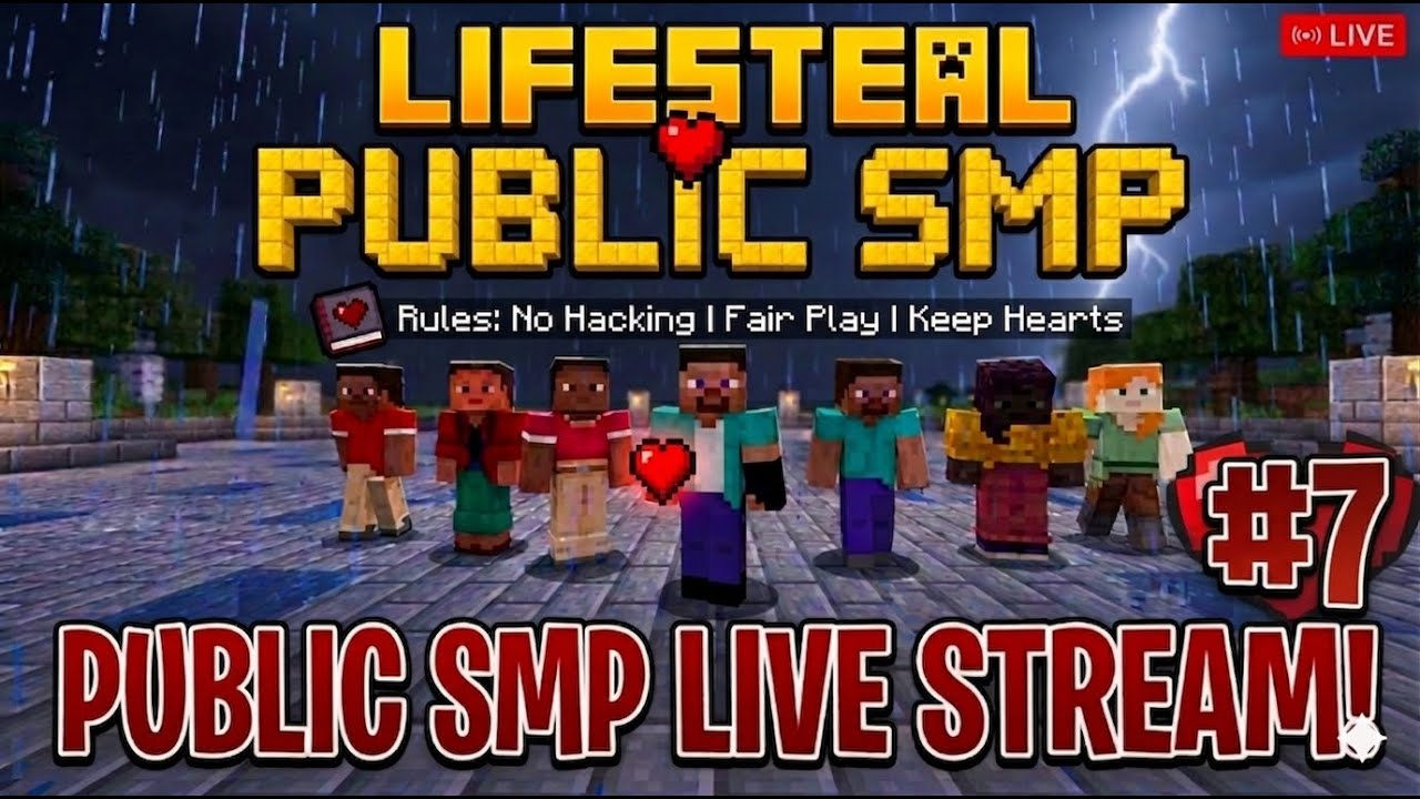 #7 Minecraft live streaming public Kand SMP  #minecraft #minecraftlivestream  #lifestealsmp