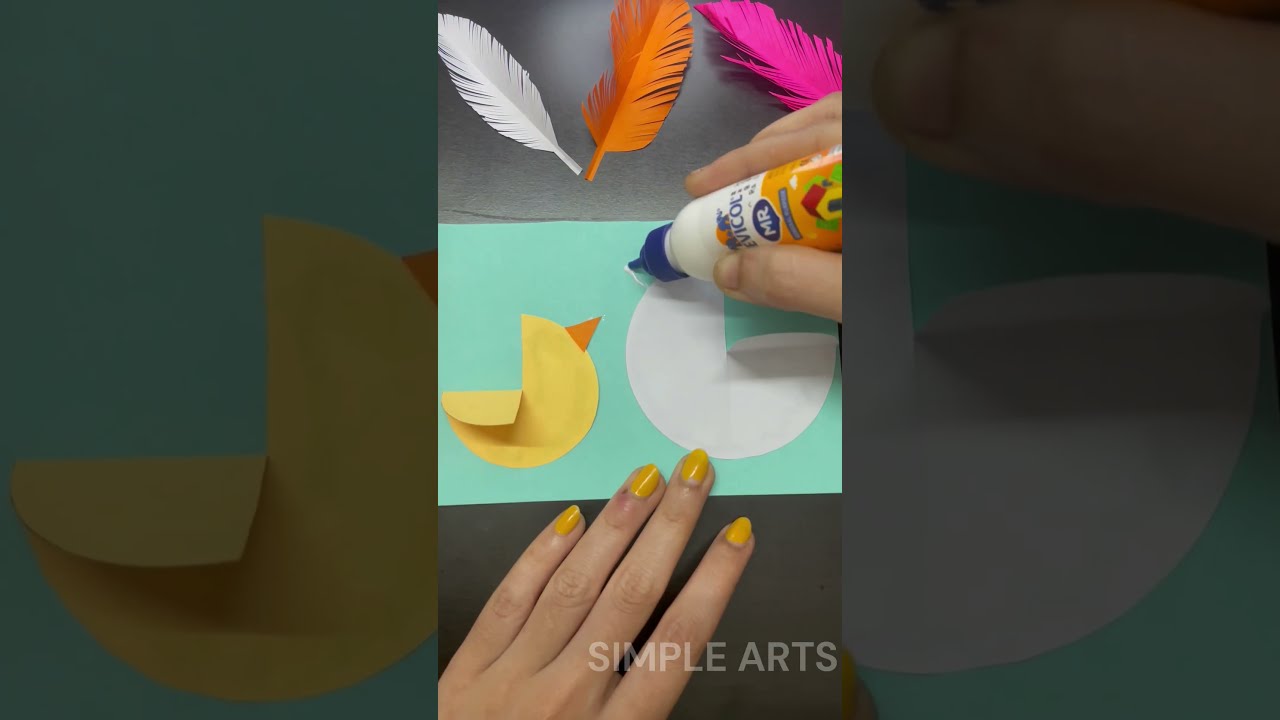 paper circle hen and chick craft for kids|paper animals|paper hen|paper chicken