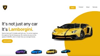 Lamborghini Landing Page with HTML, CSS, Tailwind CSS and Javascript