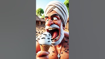 Hungry farmer even eats ants along with ice cream 🍨 #ai #pigeon #icecream #farmer