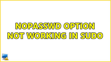 Ubuntu: NOPASSWD option not working in sudo