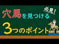 穴馬を見つける３つのポイント 【競馬必勝法】