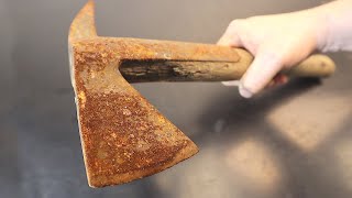 Restoration of a rusty Brades fire axe  ASMR