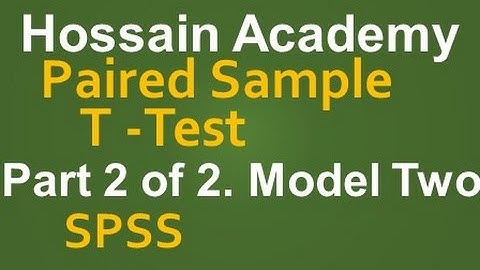 Paired Sample T- Test. Part 1 of 2.  Model Two. SPSS