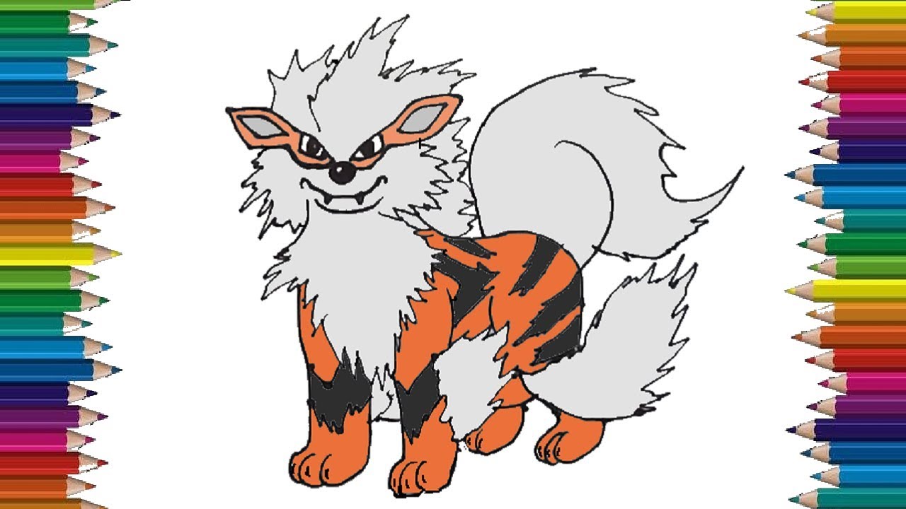 How to draw Arcanine from Pokemon Pokemon drawing YouTube