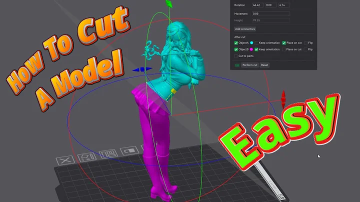 How to Cut a Model into Multiple Parts with a Peg & Hole in Bambu Studio Orca Slicer