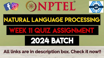 Natural Language Processing Week 11 Quiz Answers Solution | NPTEL 2024 | SWAYAM