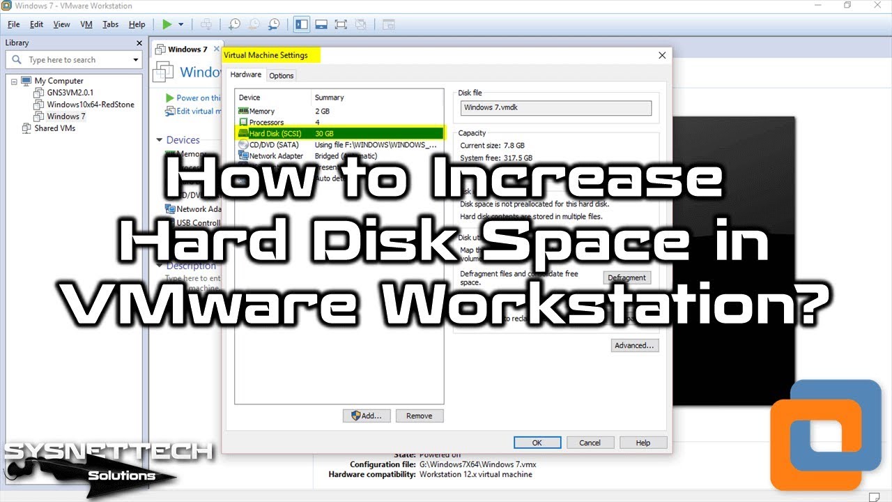 How To Increase Hard Disk Space In Vmware - Sysnettech Solutions