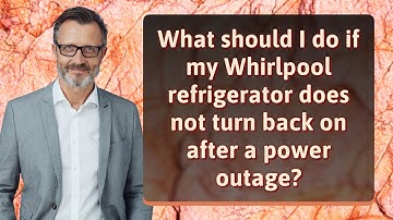 What should I do if my Whirlpool refrigerator does not turn back on after a power outage?