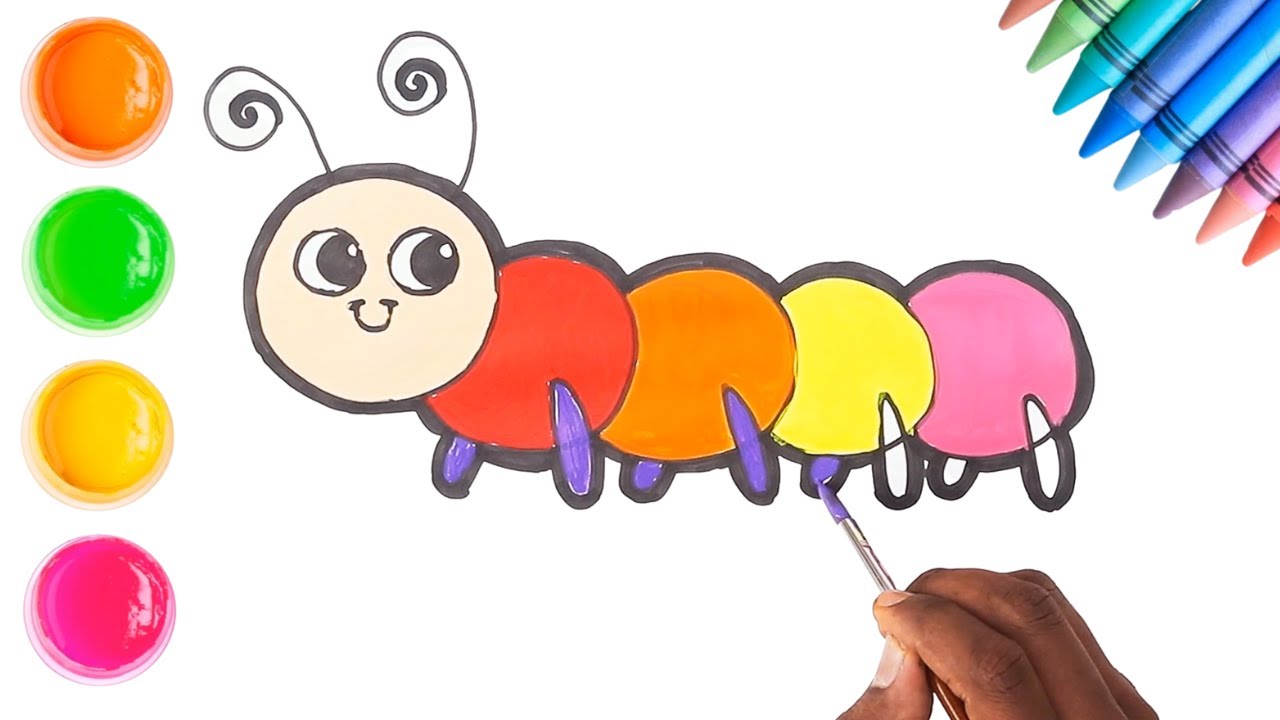 Как нарисовать гусеницу 🐛 | Пошаговое рисование для начинающих | Chiki Art | HooplaKidz How To