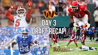 Washington Commanders Day 3 NFL Draft Recap | Some great picks in day 3!