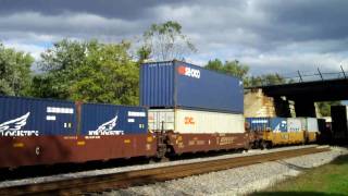 2 CSX Ex-Conrail C40-8W's Lead Stack Train