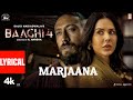 Baaghi 4: Marjaana Lyrics | Tiger Shroff & Cast πΆ