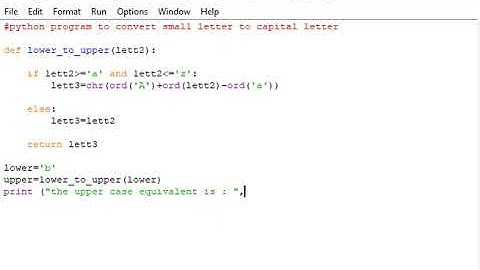 python program to convert small letter to capital letter