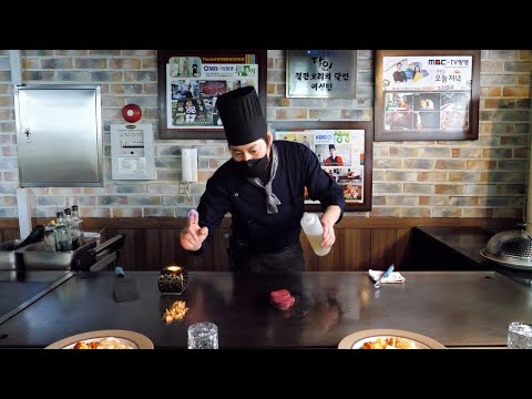 Splendid teppanyaki technique,