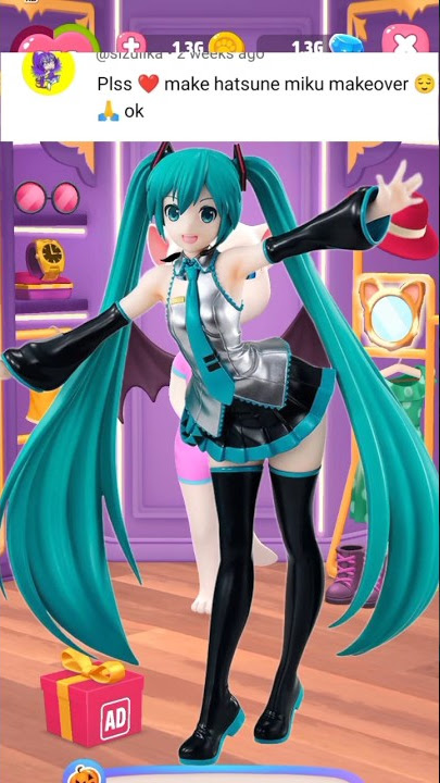 Hatsune Miku Makeover By My Talking Angela 2 #angela2 #cosplay